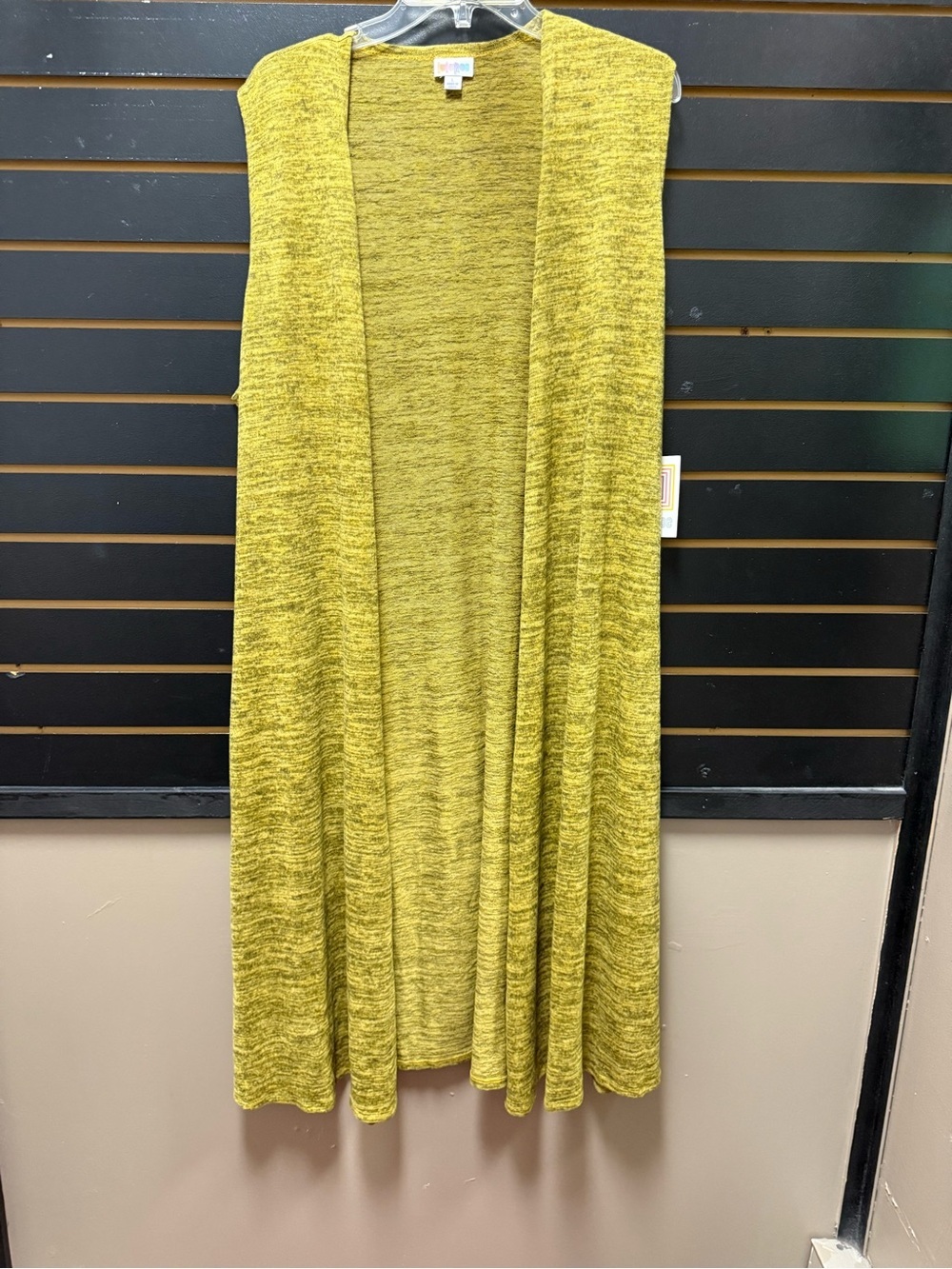 LuLaRoe Joy Vest Large NWT Mustard Gold Duster Sleeveless Open Front
